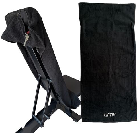 LIFTIN® -Sporthandtuch-Fitness Handtuch-100% Baumwolle- XL 50x100 - Schwarz