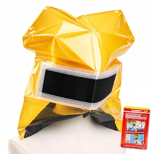 Ougist Portable Fire Escape Smoke Mask, Full Face Protection for Home & High-Rise Fire Safety, Emergency Respirator for Survival