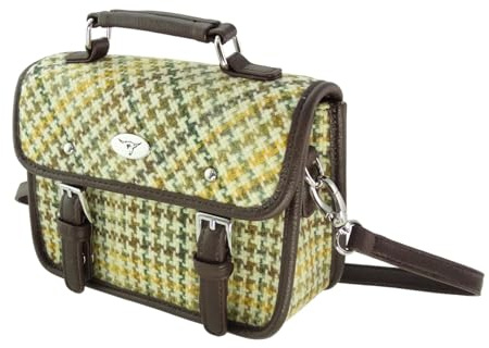 Glen Appin Harris Tweed Bervie Mini Satchel Bag With Adjustable & Removable Shoulder Strap (Colour 149 Dogtooth)