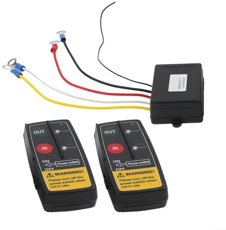 Kabellose Fernbedienung Seilwinde Schalter Controller kompatibel mit 12V 24V elektrischen Seilwinden für 4WD, ATVs, Anhänger und Hydraulikpumpen mit Fernreichweite bis zu 50 m