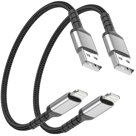 ADILIFT USB to Lightning Cable 0.5m 2 Pack MFi Certified Fast Charging Lead | USB A iPhone Charger Cord for iPhone 14 13 12 11 Pro Max X XS 8 7 6 Plus