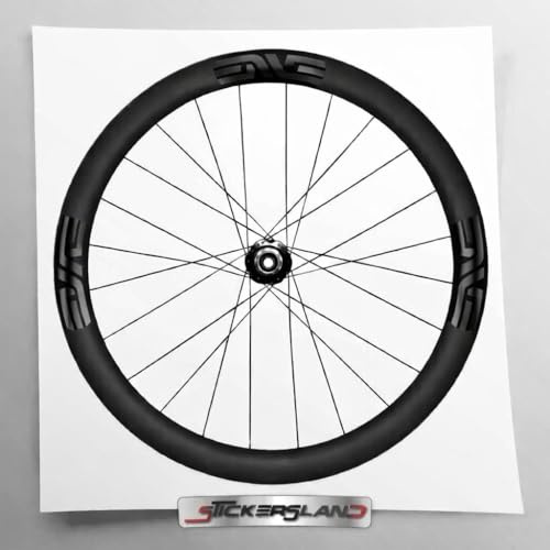 Stickersland Aufkleber-Set für Fahrrad, kompatibel mit SES-Felgen, Profil 38 mm, aus Vinyl, schwarz, glänzend, dekoratives Set, wasserfest für Felgen, Helm und Rahmen, wetterfest