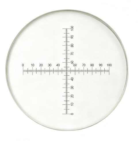 SYLEN Crosshair mikroskop okular, 0,1 mm mikroskop mikrometer kalibrering linjal glid, diameter 19 mm