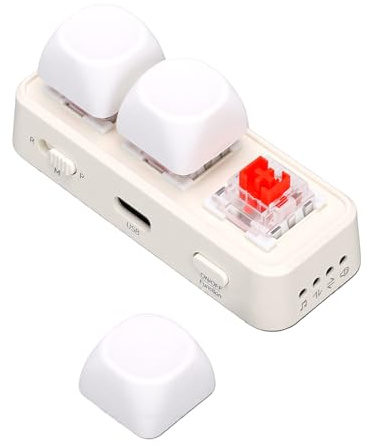 YUEHISY Clavier à 3 Touches pour Joueurs, Mini Clavier Macro, Bluetooth USB Double Mode, rétroéclairé RVB Programmable, Commutateur D'échange à Chaud pour Le Travail de Bureau OSU (White)