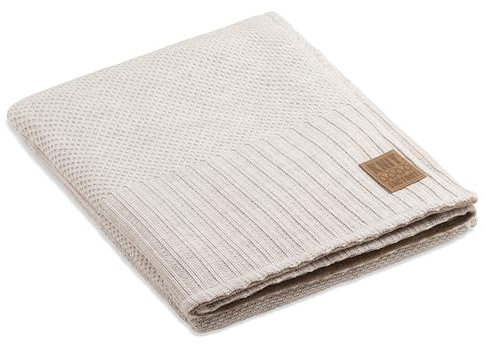 KNIT FACTORY - Lynn Plaid Teddy - Beige - 160x130 cm