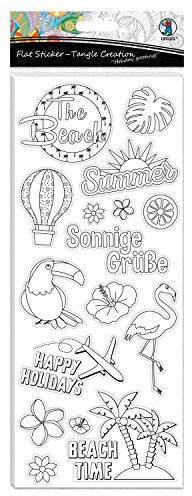 Ursus 59710002 - Flat Sticker, Tangle Creation Urlaub, 4 Blatt, sortiert in verschiedenen Motiven
