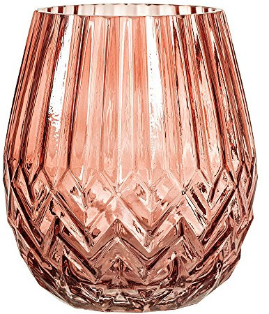 BLOOMINGVILLE 23603831 Vase cylindrique en Verre Rouge Transparent - Vase en Forme de Cylindre - Vase en Verre Rouge, Transparent, Table, 140 mm, 140 mm