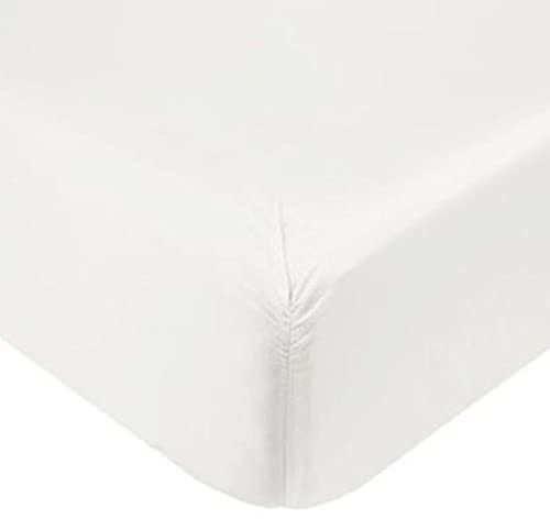 Divine Textiles Spannbetttuch, zu 100 % aus ägyptischem Baumwollsatin mit einer Fadenzahl von 400, extra tief: 40,6 cm., weiß, Doppelbett