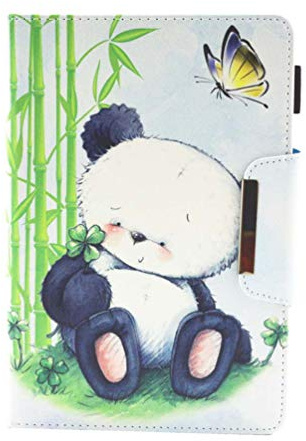 AIFILLE Universelle Tablette 10 Pouces Coque Housse en Cuir PU Smart Cover pour Tablette Tactile 10 inch Panda Mignon Motif Flip Rabat Portefeuille Fille Antichoc Folio Etui de Protection Rigide