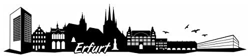 Samunshi® Erfurt Skyline Wandtattoo Sticker Aufkleber Wandaufkleber City Gedruckt Erfurt 120x25cm schwarz