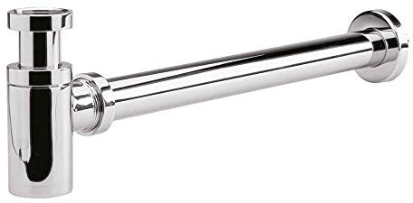 Milano Mirage Modern Exposed Bottle Trap for Wall Hung or Washstand Basin - Chrome