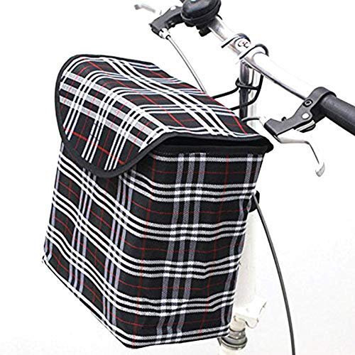 Foldable Bicycle Handlebar Basket Electric Scooter Storage Bag Cycling Square Cage Phone Holder with Hook Bike Basket Dog Cat Pet Carrier Waterproof