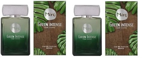 2 x Miro Green Intense Pour Homme Eau de Parfum Spray 75 ml (150 ml)