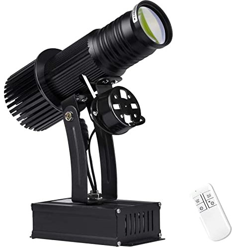 Lampe de Projection Image rotative à LED 15W avec Projecteur de Gobo de Logo de Lumière à Effet Gobos Personnalisé avec lumière Publicitaire Télécommandée pour Compagnie Magasin Mariage Intérieur