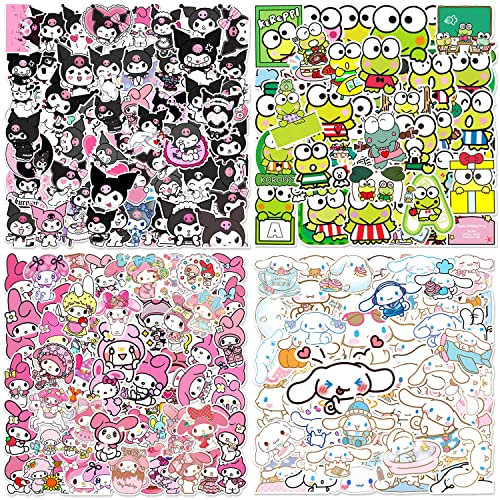 200 Stück niedliche Aufkleber gemischte Packung für Handyhülle Laptop Wasserflaschen iPad Macbook Gepäck,Vinyl Wasserdicht Kawaii Japanische Anime Cartoon Charakter Aufkleber für Kinder Teenager