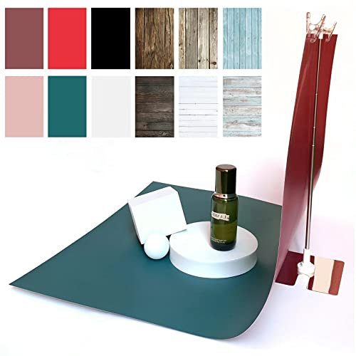 6PZ 12Patterns Doppelseitige Fotografie Hintergrund Papier Mit Ständer, Wasserdicht Wiederverwendbare 34x23in Fototapeten für Lebensmittelschmuck Kosmetik Make-up (Schwarz Weiß Rot)