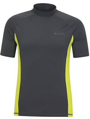 Mountain Warehouse Mens UV Rash Vest - Lightweight, Quick Drying & Stretchy T-Shirt with UPF 50+ & Flat Seams - for Spring Summer, Beach, Swimming & Water Sports Carbon 2XL