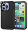 smartelf iPhone 14 Pro Case Heavy Duty Shockproof Built-in Tempered Glass Screen Protector and Camera Lens Protector Dust-Proof Drop-Proof Scratch-resistant Hard Shell Cover 6.1 inch-Black