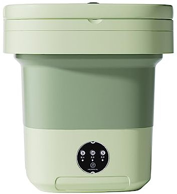 Irishom Mini Lavadora portátil de 8L con esterilización UV, secador Giratorio Plegable con Cesta de Drenaje, Manguera de Drenaje para Carcasa de Viaje