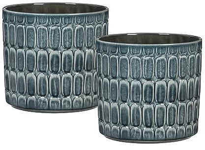 scheurich 2X LAGOM Blumentopf aus Keramik, Farbe: Alma, 16,0 cm Durchmesser, 14,5 cm Höhe, 1 Gl