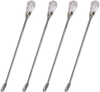 Pastlla 4 cucchiai per mescolare la cera, in acciaio inox, a forma di cristallo, colore: rosa