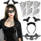 Bluelves Fledermaus Haarreif für Halloween Kostüme, Fledermaus Haarband mit Plüsch & Glitzereffekt, Fledermaus Halloween Temporäre Tattoos,Halloween Kinder Fasching Kostüm Karneval Party Accessoire