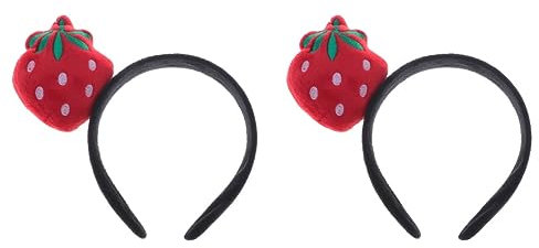 FRCOLOR 2st Haarschmuck Obst Haarreifen Erdbeer Haarband Plüsch Haarband Cosplay Ausgabekarte