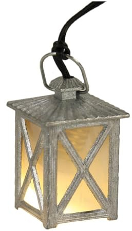 FADEDA Laterne weiß, 4-eckig, 3,5V /Höhe: 4cm/handbemalt/detailgetreue Krippen Figuren - Weihnachten Tisch Dekoration Krippe Zubehör