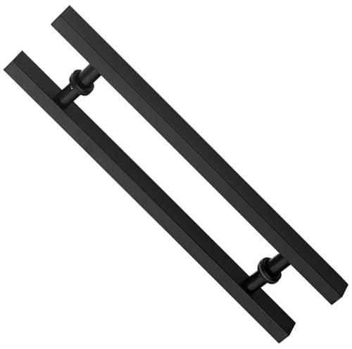 NUACOS Schiebetüren Türgriffe Scheunentorgriff, Edelstahl Schiebetür Griff, Scheunentor Griff, Schiebetürgriff für Zuhause Holztür Schranktür Garagentore,Schwarz,60CM/23.6IN