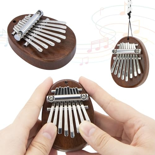 Mini Kalimba Thumb Piano 8 Key Portable Finger Piano for Beginners Musical Gift for Kids Adults Stress Relief Toy Solid Wood Design Pleasant Sound Ideal for Travel Birthday Christmas