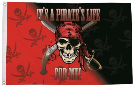 Flagtex Bandera roja y negra de A Pirate's Life