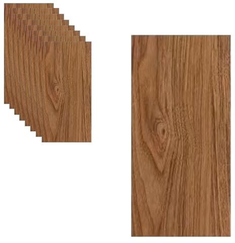 OCEANO 8 Piastrelle Pavimento PVC Adesive Effetto Legno Parquet Marmo Listone Piastrelle Impermeabile Autoadesivo carta da parati soggiorno bagno cucina decorazione casa 30x15 cm (Legno Scuro)