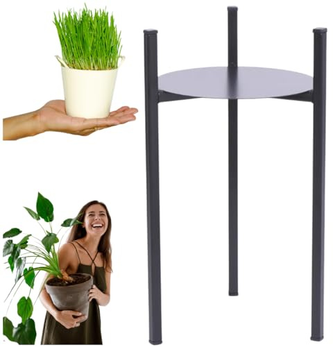 Anwicar Blumenständer Metall Schwarz Höhe 44 cm - Pflanzenständer - Modern Deko Wohnzimmer - Salon Blumenhocker - Blumentreppe - Blumenregal Indoor - 44x24x24 cm