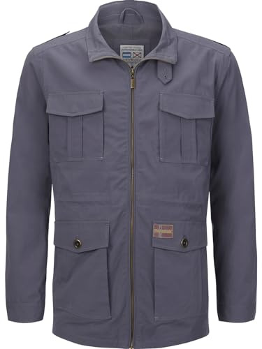 Jan Vanderstorm Herren Fieldjacket Bror locker geschnittene Jacke aus 100% Baumwolle | große Größen L-7XL grau, 2XL (XXL) - 62