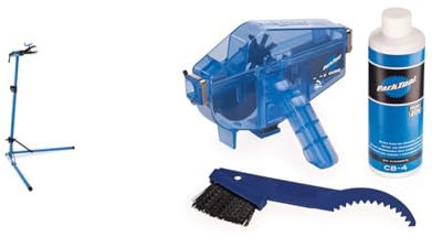 Park Tool PCS-9.3 - Home Mechanic Repair Stand, One Size,Blue & CG-2.4 - Chaingang Cleaning System,Blue