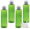 PQPAUTY 4 Pezzi 100ml flaconi vuoti da Verde in plastica da viaggio bottiglia di lozione con Tappo Flip Top Trasparente, ricaricabili, per lozione e shampoo Cosmetica Bottiglie Flaconi