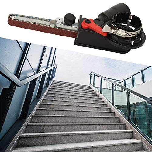 Angle Grinder Belt Sander Attachment - 15mm Belt Width Sanding Head Adapter for Electric Angle Grinder, Compatible with M10/M14 Interface, Belt Sander for Grinder