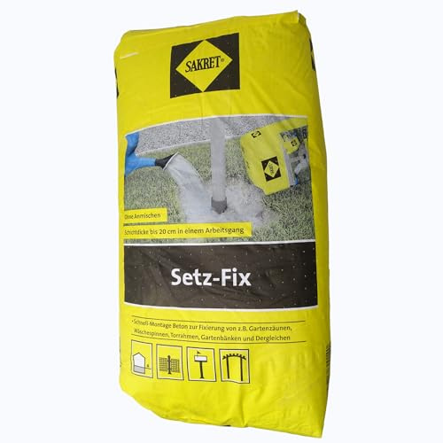 Sakret Setz-Fix Schnellbeton 25 kg, erhärtet in 5 Min., 42 Säcke | Für Innen- & Außenbereich | Kein Anmischen erforderlich | Optimal für Fundamente