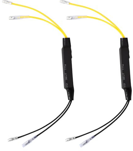 Dokeno 2 Stück DC 12V 21W Motorrad Lastwiderstand Motorrad Blinkeranzeige Widerstände Kabel Motorrad Blinker LED Indikator Ladewiderstand Blinker Fix Fehler 6Ω