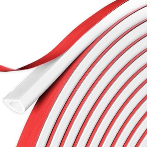 KAFUWELL Joint Fenêtre Isolation Anti Froid en Silicone, 6m, Joint Porte d'Entrée Autocollant, 9mm L x 6mm H, Bande Étanchéité, Isolation Fenêtre Contre le Vent, Anti Pluie, Anti-Bruit (Blanc)