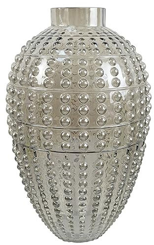 Botanik Premium Luxury Glass Vase, 35cm Bubble Smoke