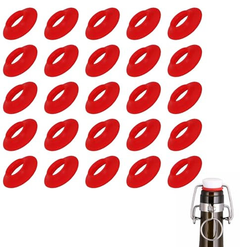 Junta de Silicona,Junta de Goma de Botella Giratoria,Sello de la Botella de Cerveza,Sello de Tapa de Silicona,Junta de Botella Volcada,Sello de Silicona para Tapa de Tapa Giratoria 25 Piezas Tokaneit