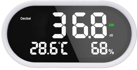 Sound Level Meter With Decibel Meter LCD Display 30 To 130dBA A Weighting Temperature Humidity For School Hospital Temple