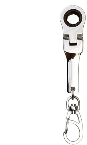 Wrench Keychains - 10mm Ratchet Wrench Keyring - Compact Ratchet Wrench Key Holder, High-Strength Hardware Tool Gift for Men, 12.5x2.5cm/4.9x0.9in