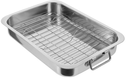 Cabilock Bandeja Horno Con Tapa Juego De Bandejas Para Horno Rectangular Duradera y Fácil De Limpiar