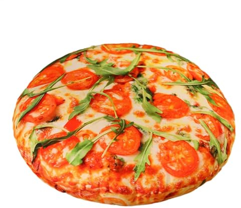 Pizza Cugger - Neuheitskissen Mit Realistischer Simulation Pizza | Mehrzweck Weiches Rundes Kissen 15,7 Zoll Für Sofa Auto Dekoration Sofa Schlafzimmer Wohnzimmer Schlaf