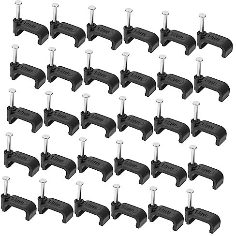 Vaguelly 100pcs Half Clamps j Hooks Nails Support Clamps Wire Fixing Tools for Pipe Clips Black Adhesive Hooks