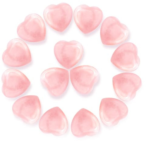 15 Stück Rosenquarz Stein Herzstein Rosenquarz Herz Kristalle Edelsteine Geschenke Kristalle Herz Rosen quarz Herzen Liebe Heilung Kristall Trommelsteine für Geburtstage