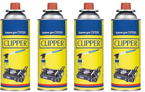 Clipper - Cartuchos de 400ml de Gas Universal para Dispositivos de Fuego | Válvula GLP250 | Camping Gas, Estufas, Sopletes y Cocinas (4)