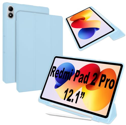 Lemxiee Funda para Xiaomi Redmi Pad 2 Pro & Poco Pad M1 12.1 Case con Soporte & Ranura para Stylus